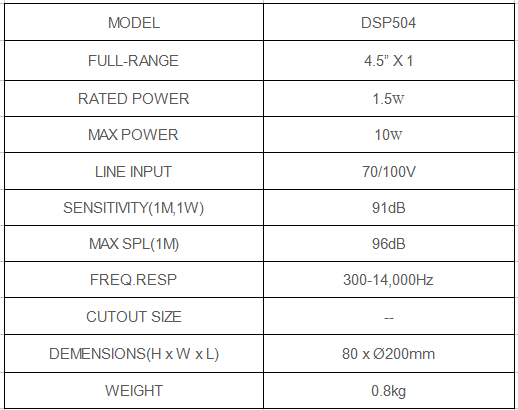 surface mount ceiling speaker specification