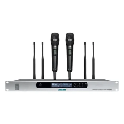 D5821PS True Diversity Wireless Microphone System (UHF Wireless Receiver +2 Handheld Microphones) - 翻译中...